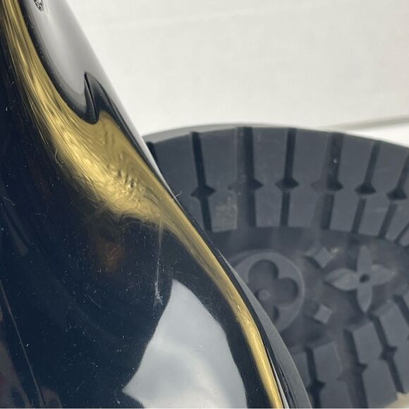 Louis Vuitton Black Mid-Calf Rain Boots Monogram Pattern Women’s Size 39 - Picture 14 of 16
